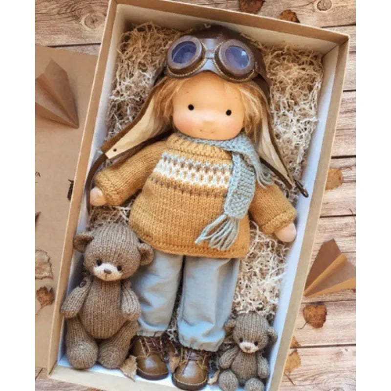 Emma | Handmade Cotton Plush Doll – Waldorf Soft Toy with Fabric Box | Adorable & Cuddly | For Kids’ Birthday & Everyday Fun 25