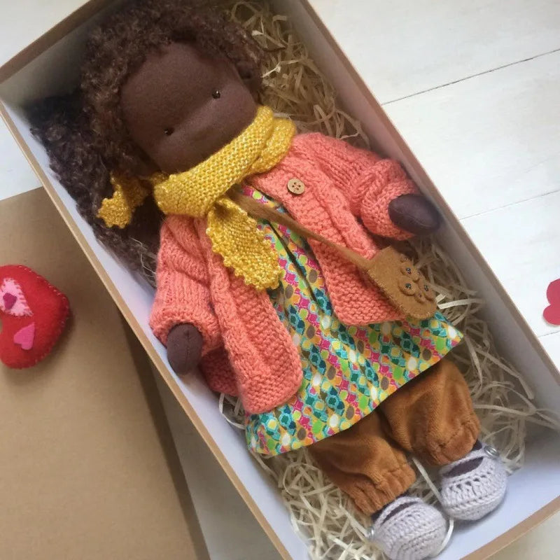 Emma | Handmade Cotton Plush Doll – Waldorf Soft Toy with Fabric Box | Adorable & Cuddly | For Kids’ Birthday & Everyday Fun 6