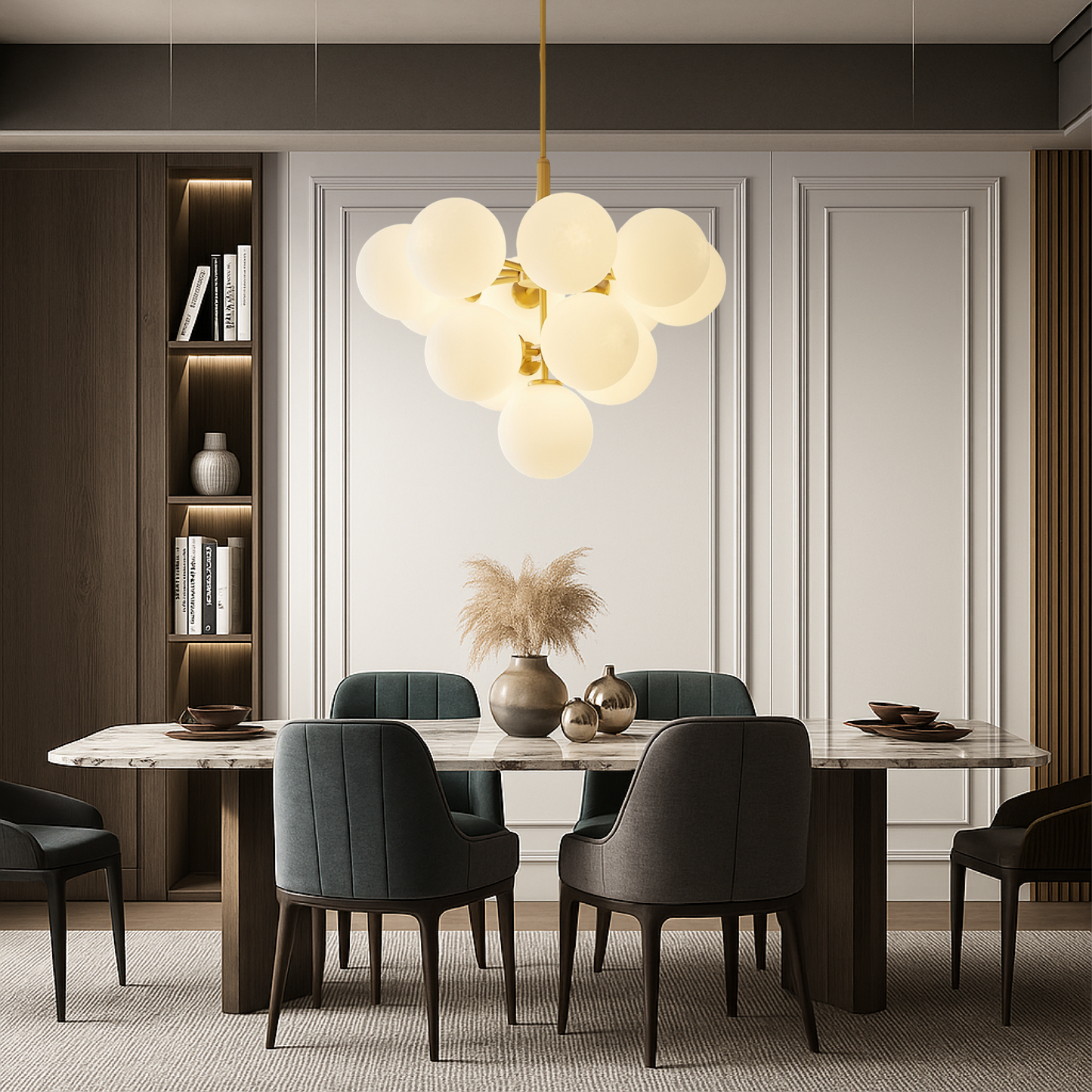 Modern Round LED Chandelier Light Fixture - Lusomart