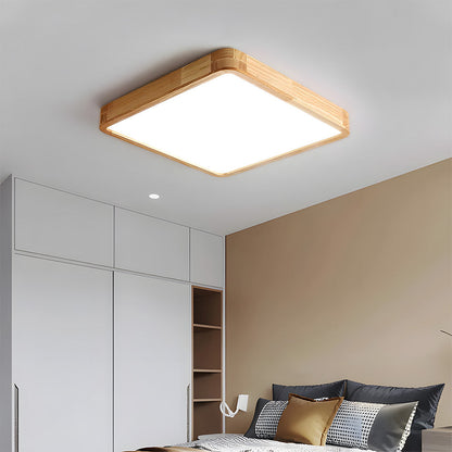 Erlivon | Modern Minimalist LED Wood Flush Mount Ceiling Light Fixture 10