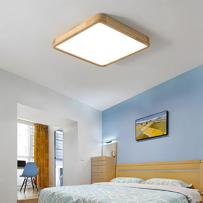 Erlivon | Modern Minimalist LED Wood Flush Mount Ceiling Light Fixture 12