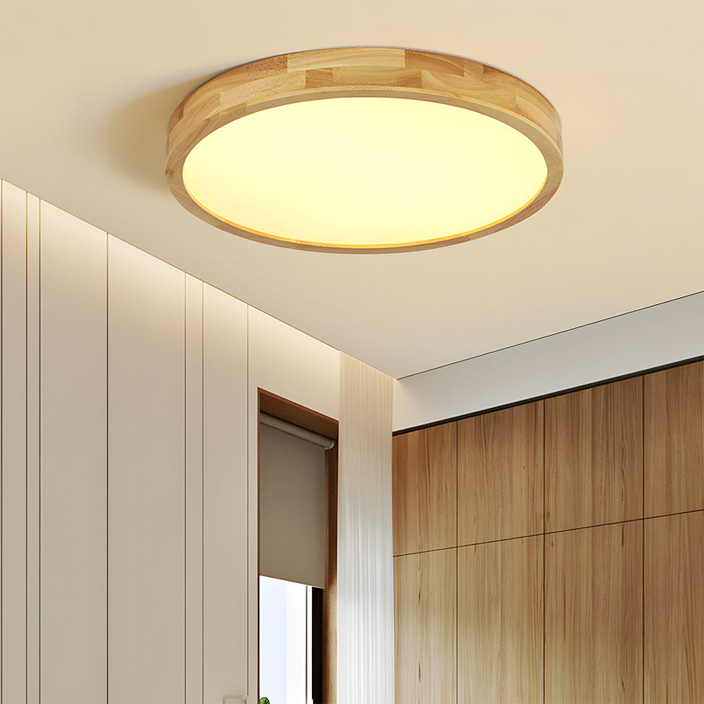 Erlivon | Modern Minimalist LED Wood Flush Mount Ceiling Light Fixture 17