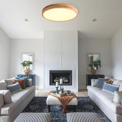 Erlivon | Modern Minimalist LED Wood Flush Mount Ceiling Light Fixture 19