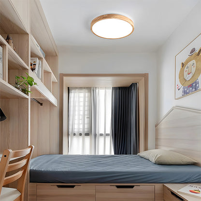 Erlivon | Modern Minimalist LED Wood Flush Mount Ceiling Light Fixture 3