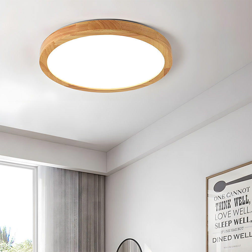 Erlivon | Modern Minimalist LED Wood Flush Mount Ceiling Light Fixture 4