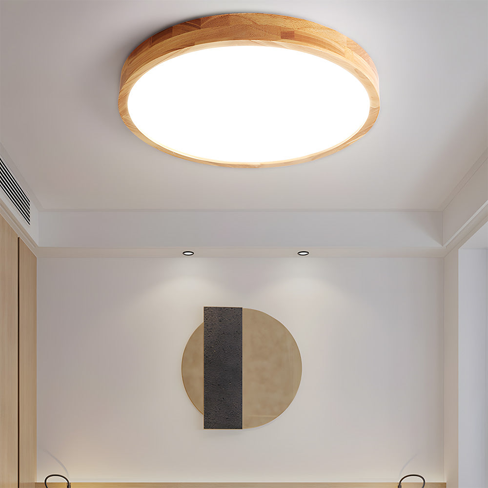 Erlivon | Modern Minimalist LED Wood Flush Mount Ceiling Light Fixture 5