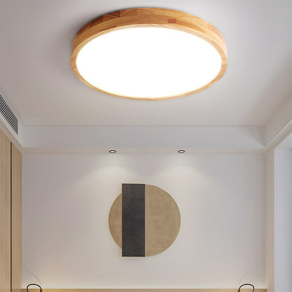 Erlivon | Modern Minimalist LED Wood Flush Mount Ceiling Light Fixture 5