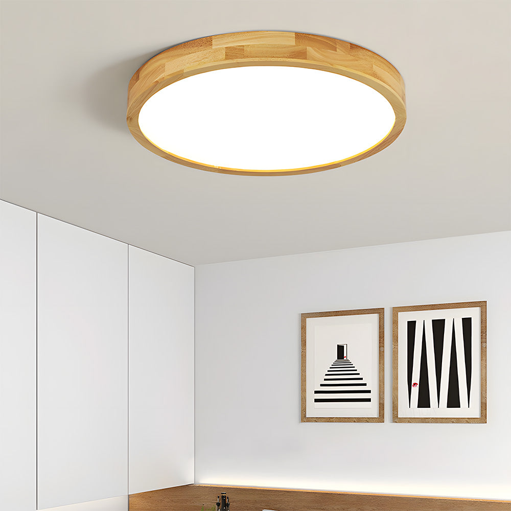 Erlivon | Modern Minimalist LED Wood Flush Mount Ceiling Light Fixture 6