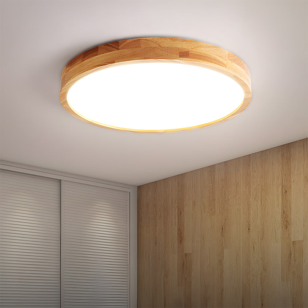 Erlivon | Modern Minimalist LED Wood Flush Mount Ceiling Light Fixture 8