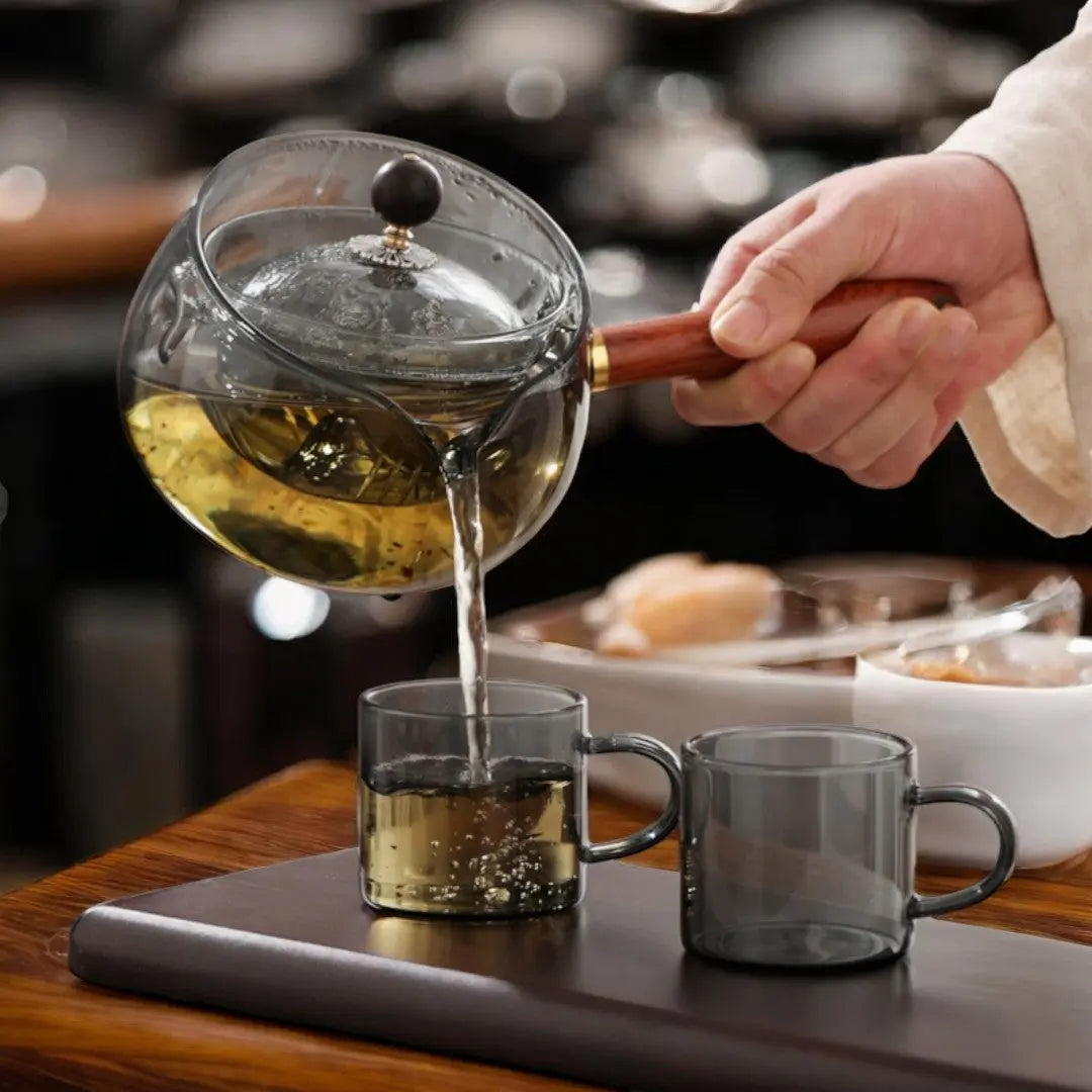 Clear Round Spinning Teapot - Lusomart
