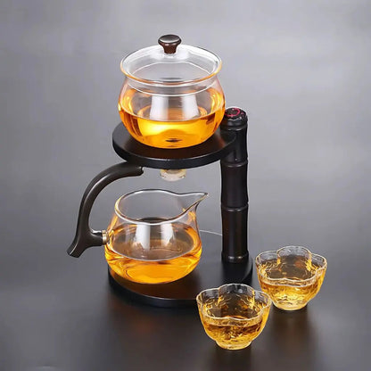 Evie Lazy Kungfu Tea Set elegant glass tea cup with ergonomic design for refined tea drinking