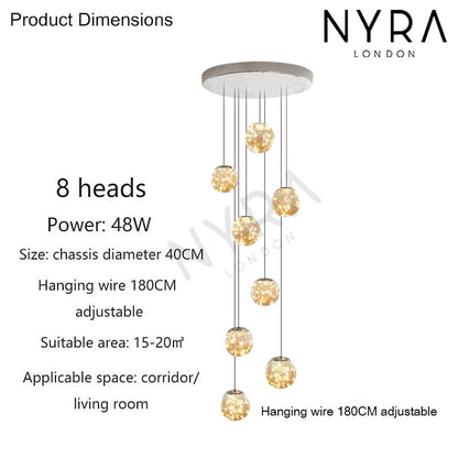 Elegant Glass Globe Stairway Lighting Fixture