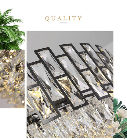 Luxury Crystal Drop LED Ceiling Light in Silver Stainless