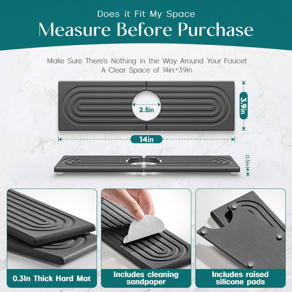 Absorbent Stone Kitchen Sink Tray Mat