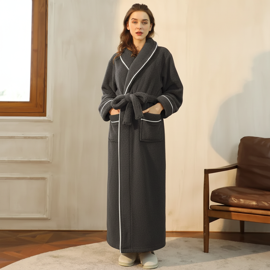 Cozy Plush Long Sleeve Bath Robe