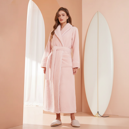 Cozy Plush Long Sleeve Bath Robe
