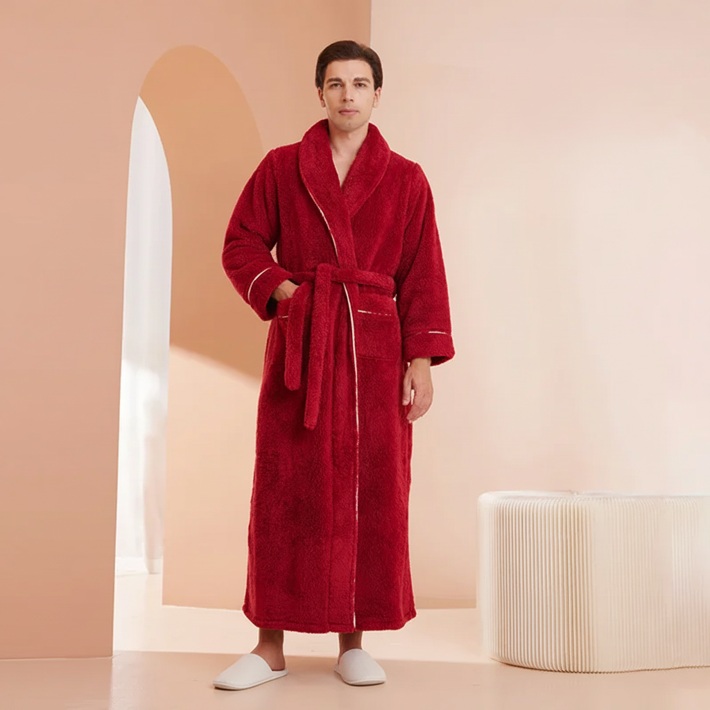 Cozy Plush Long Sleeve Bath Robe