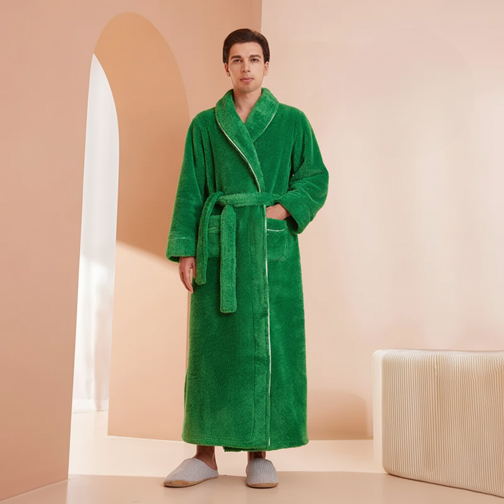 Cozy Plush Long Sleeve Bath Robe