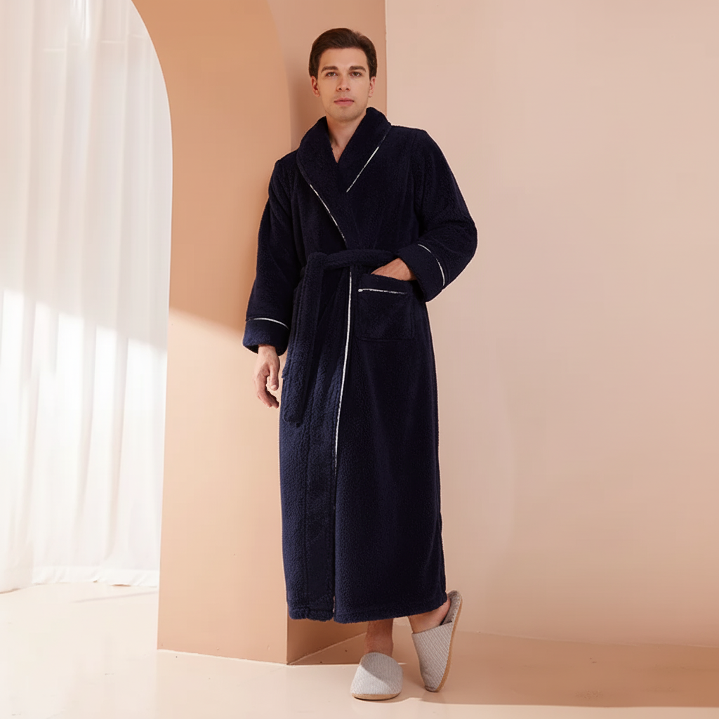 Cozy Plush Long Sleeve Bath Robe