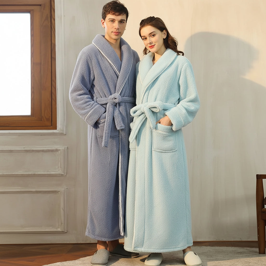 Cozy Plush Long Sleeve Bath Robe