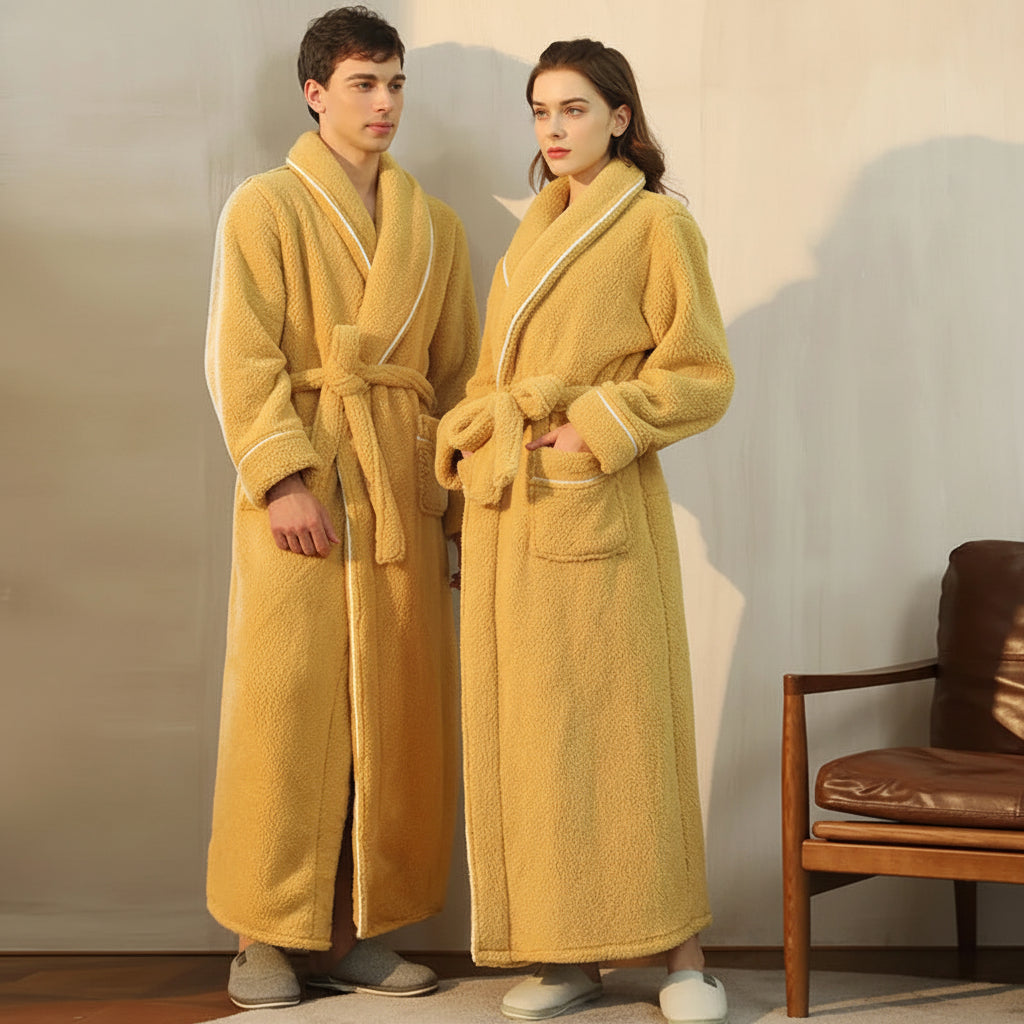 Cozy Plush Long Sleeve Bath Robe