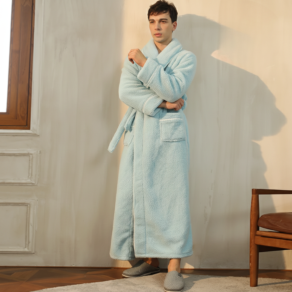 Cozy Plush Long Sleeve Bath Robe