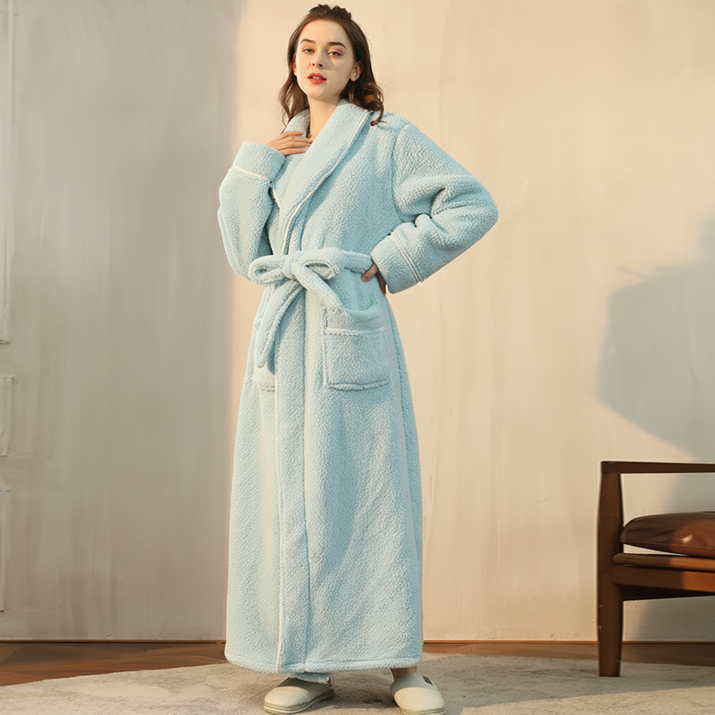 Cozy Plush Long Sleeve Bath Robe
