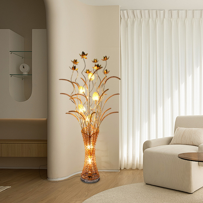 Art Deco Gold Floor Lamp Metal Vase Living Room-3