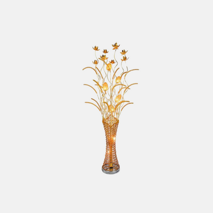 Art Deco Gold Floor Lamp Metal Vase Living Room-2