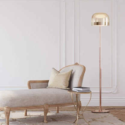 Minimalist Black/Gold Floor Lamp Acrylic/Glass Living Room-5