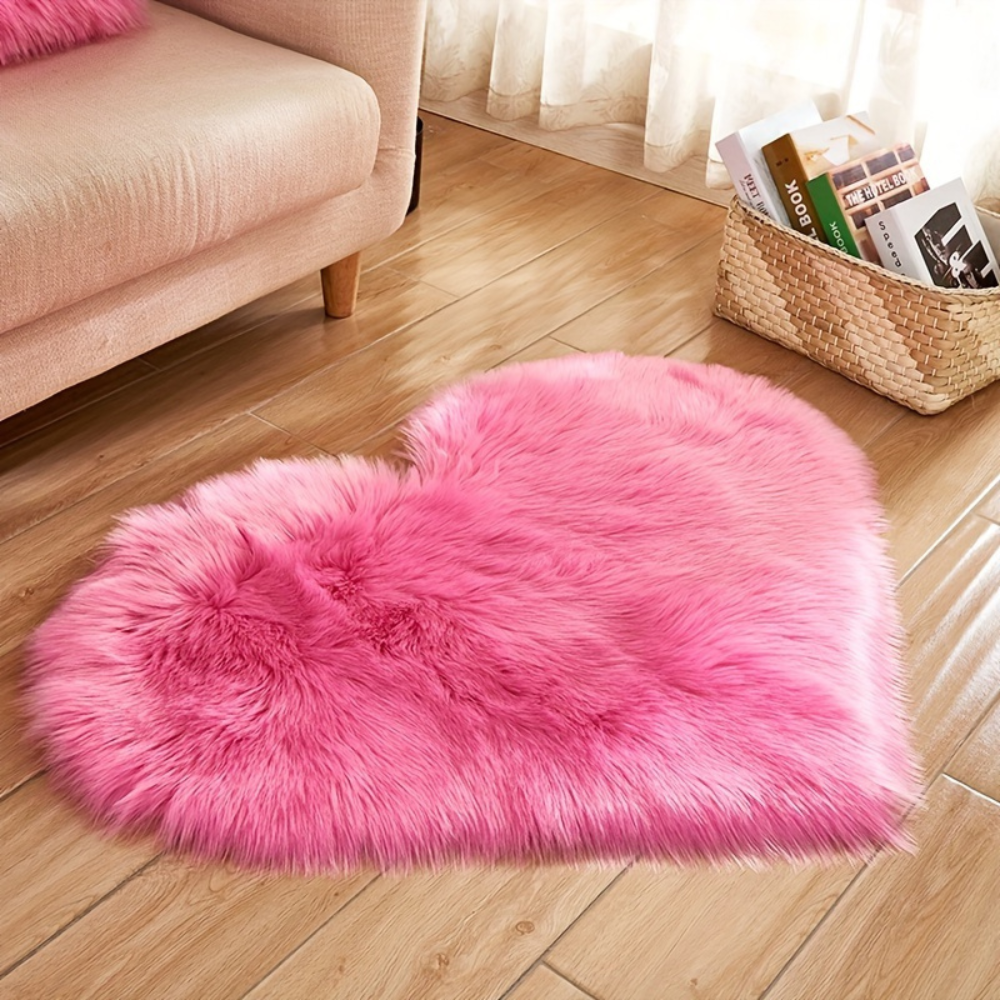 Soft Heart Shaped Indoor Floor Mat Rug