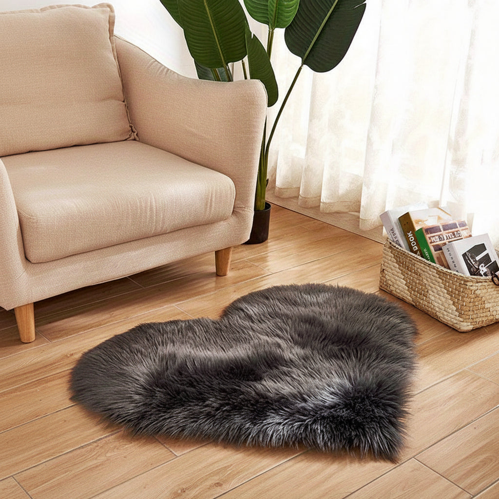 Soft Heart Shaped Indoor Floor Mat Rug