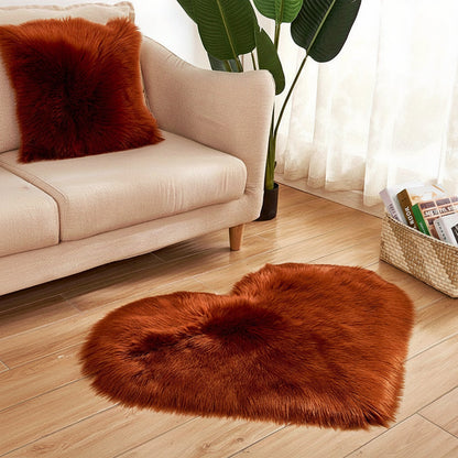 Soft Heart Shaped Indoor Floor Mat Rug
