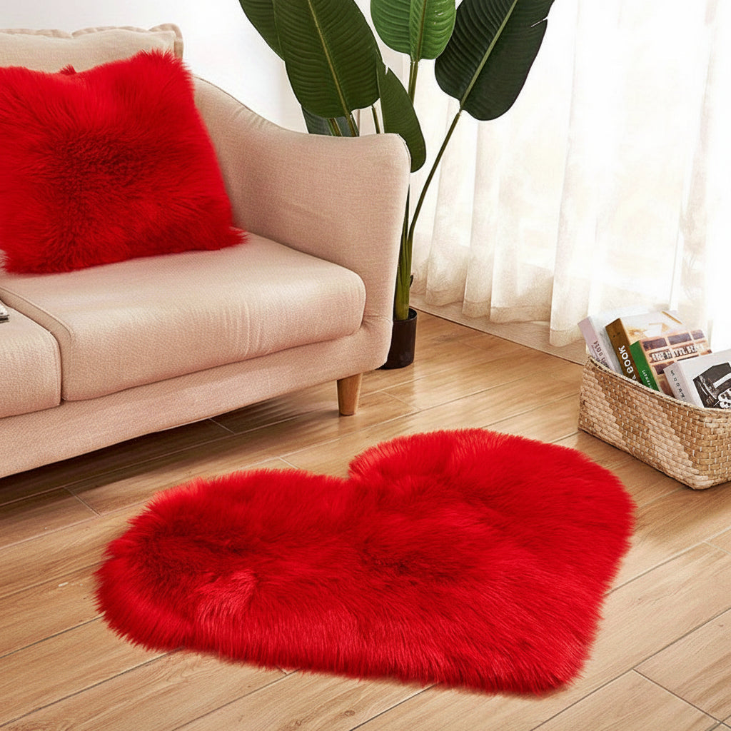 Soft Heart Shaped Indoor Floor Mat Rug
