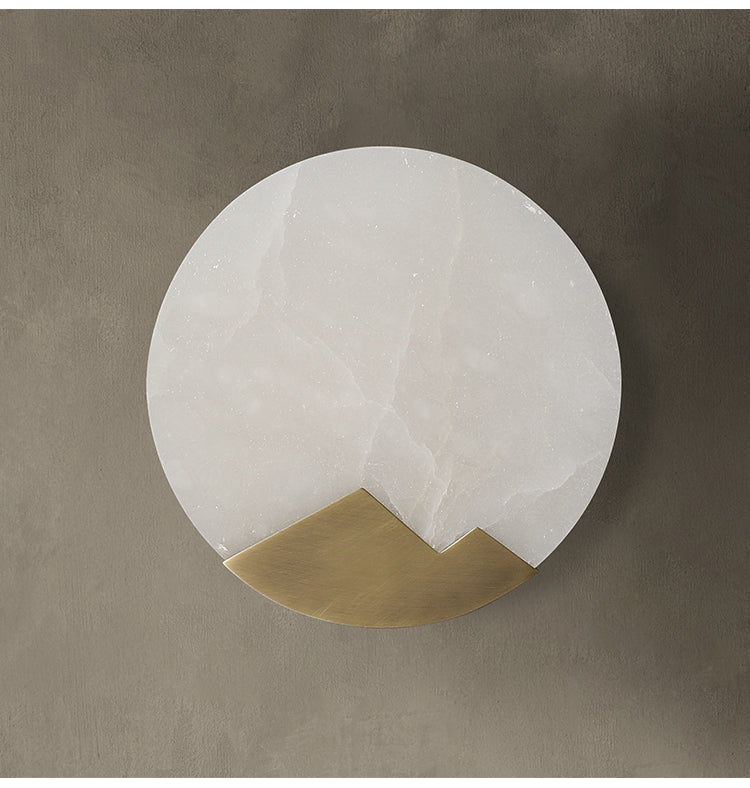 Modern Marble LED Wall Lamp With Gold Trim