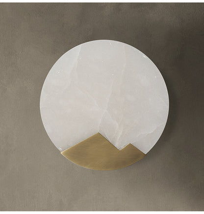 Modern Marble LED Wall Lamp With Gold Trim