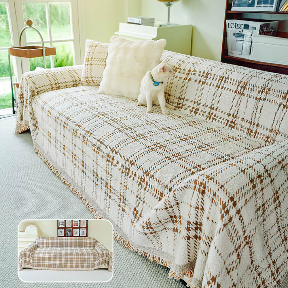 Soft Fleece Reversible Pet Proof Sofa Cover Throw