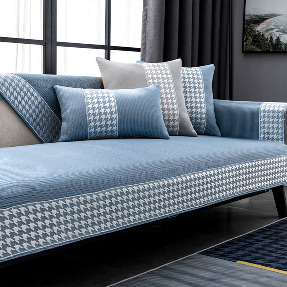 Fresh Gray Patterned Sofa Slipcover - Lusomart