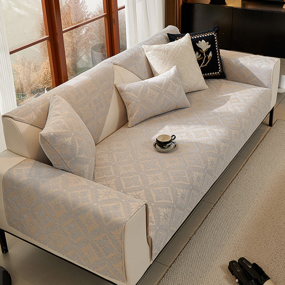 Luxury Plush Fleece Sofa Slipcover All Season