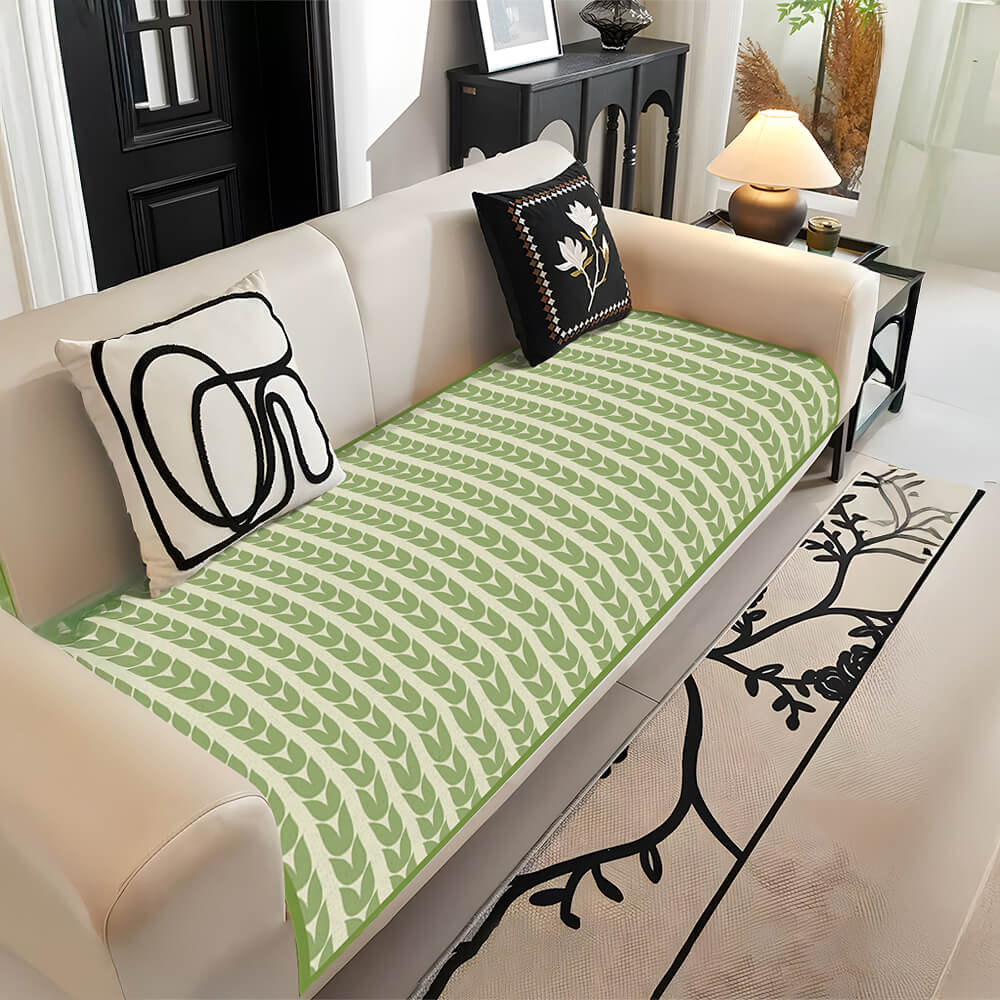 Soft Plush Non Slip Sofa Cover Natural Wheat Design - Lusomart