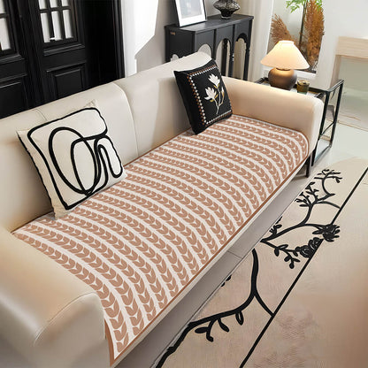 Soft Plush Non Slip Sofa Cover Natural Wheat Design