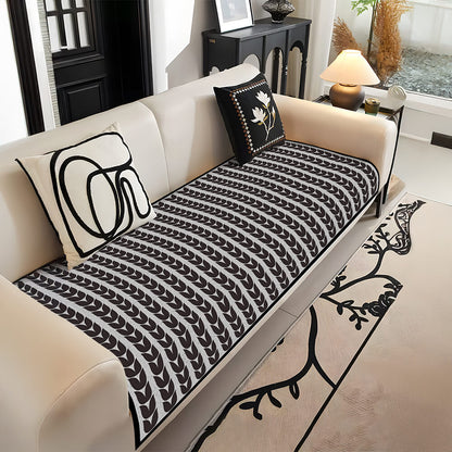 Soft Plush Non Slip Sofa Cover Natural Wheat Design