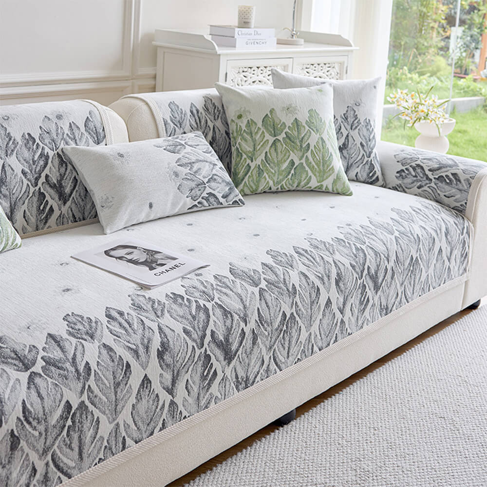 Soft Floral Pattern Sofa Slipcover