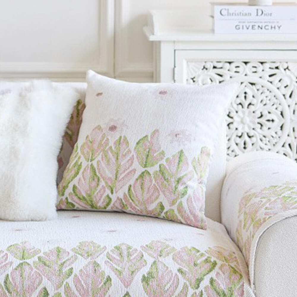 Soft Floral Pattern Sofa Slipcover