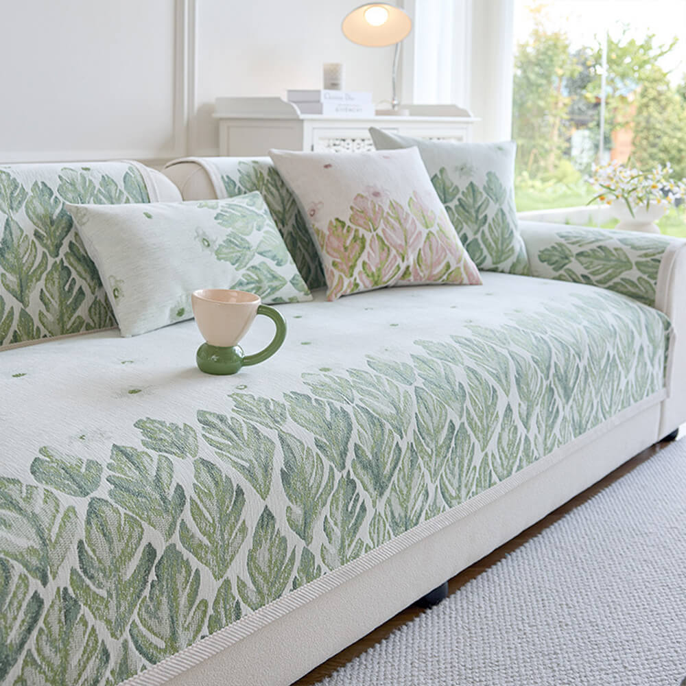 Soft Floral Pattern Sofa Slipcover - Lusomart
