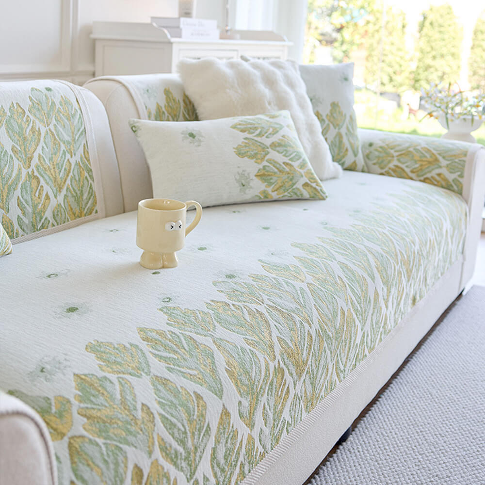 Soft Floral Pattern Sofa Slipcover