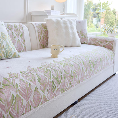 Soft Floral Pattern Sofa Slipcover