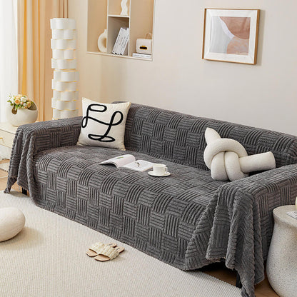 Colorful Plaid Patterned Soft Sofa Slipcover