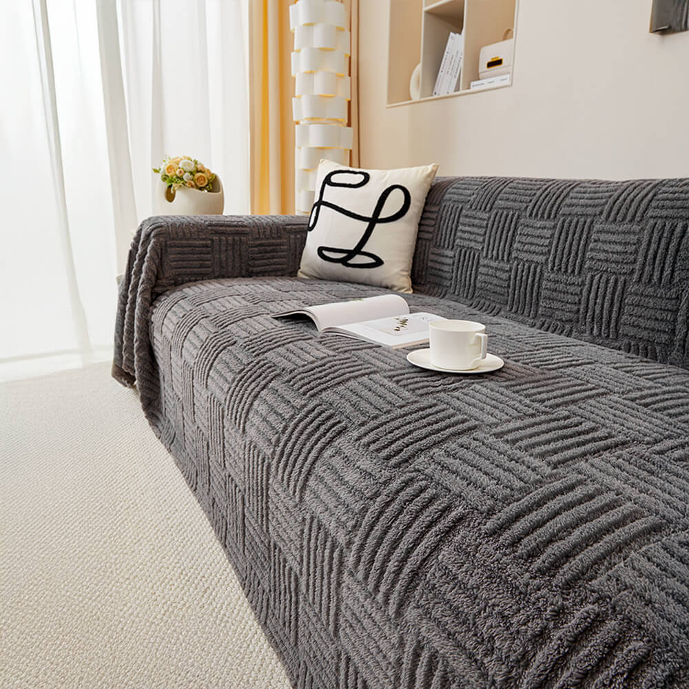 Colorful Plaid Patterned Soft Sofa Slipcover