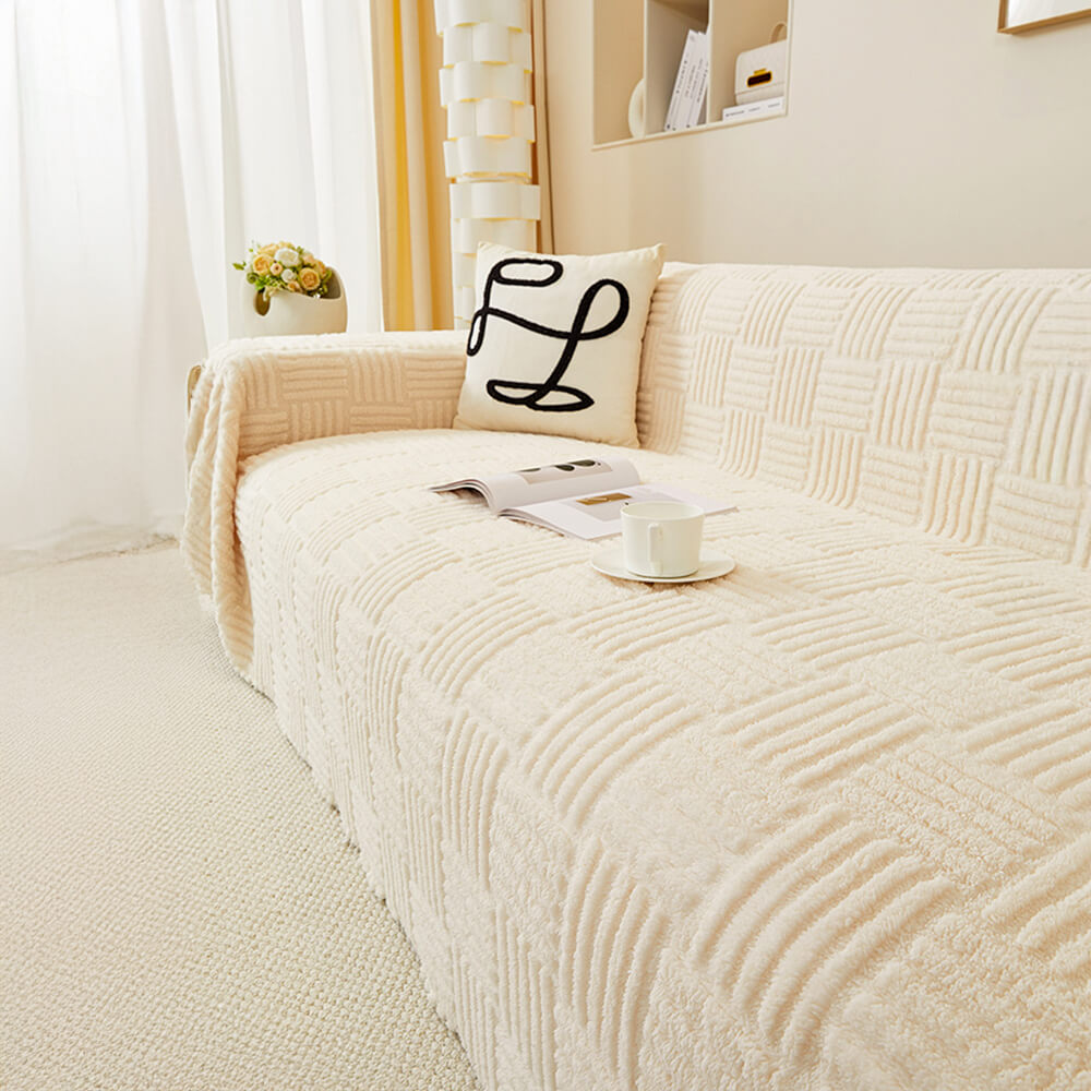 Colorful Plaid Patterned Soft Sofa Slipcover